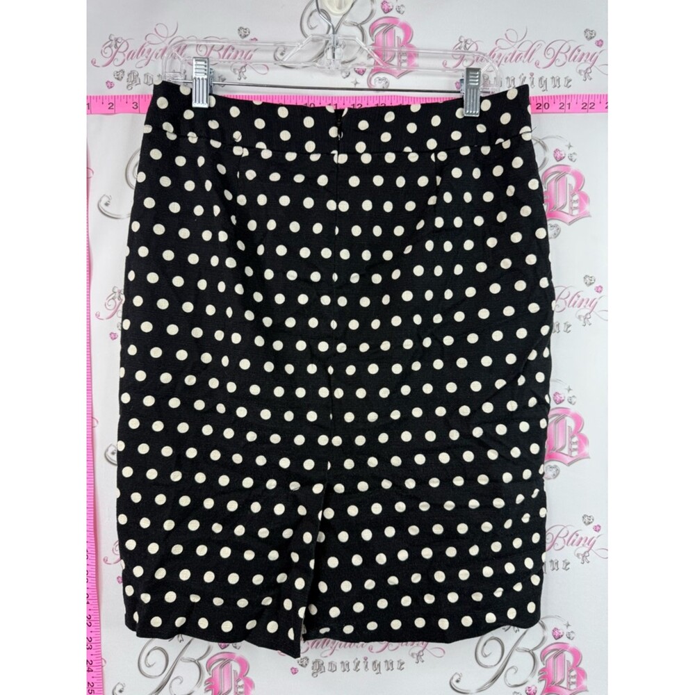 Banana Republic Midi Pencil Skirt dramatic casual Polka Dot Black and White - Picture 2 of 11